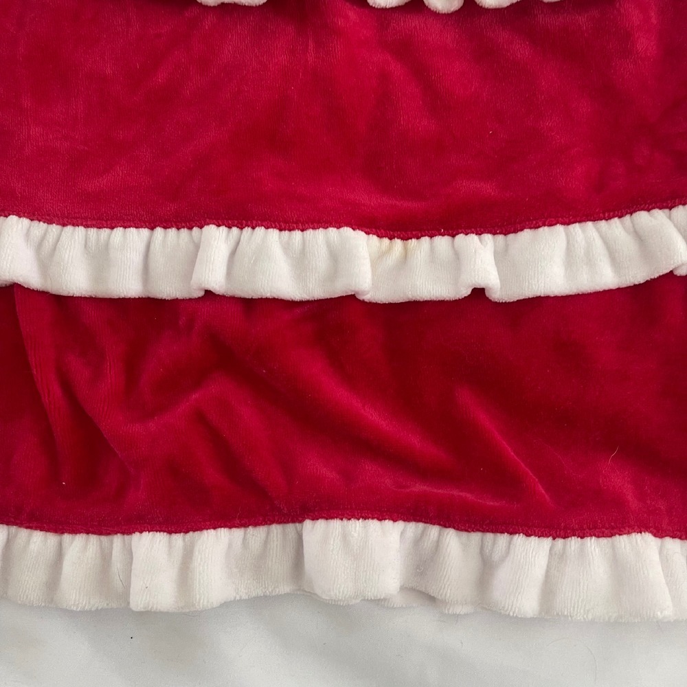 Hanna Andersson Tiered Red and White Velour Holiday Dress - Picture 5 of 8